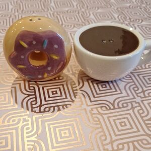 Donut and Coffee Cup Salt and Pepper Shaker Set
